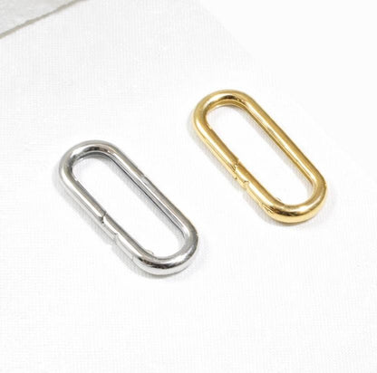 K18YG WG オーバルクラスプ スナップ開口 チャーム 18K コマ チェーンパーツ 留め具 アジャスター 貴金属パーツ バネ式 ジョイント