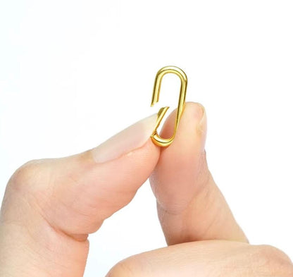 K18YG WG オーバルクラスプ スナップ開口 チャーム 18K コマ チェーンパーツ 留め具 アジャスター 貴金属パーツ バネ式 ジョイント