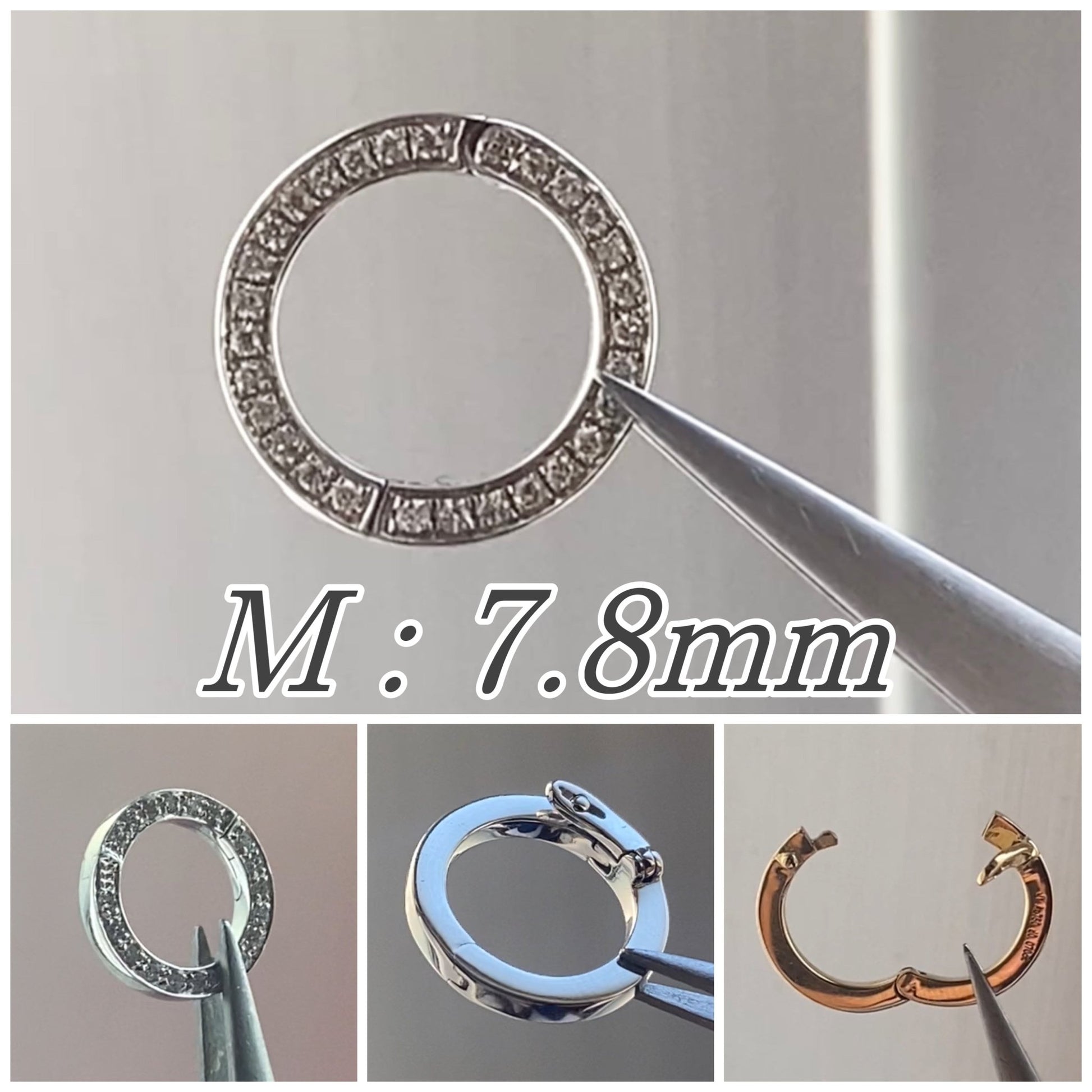 【M】K18YG/PG/WG クリッカー バチカン ダイヤモンド ジュエリーパーツ クラスプ チャーム 丸 円形 ラウンド イエローゴールド ホワイトゴールド ピンクゴールド - Jewelry Hills Tokyo