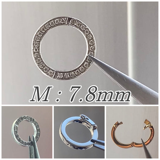 【M】K18YG/PG/WG クリッカー バチカン ダイヤモンド ジュエリーパーツ クラスプ チャーム 丸 円形 ラウンド イエローゴールド ホワイトゴールド ピンクゴールド - Jewelry Hills Tokyo