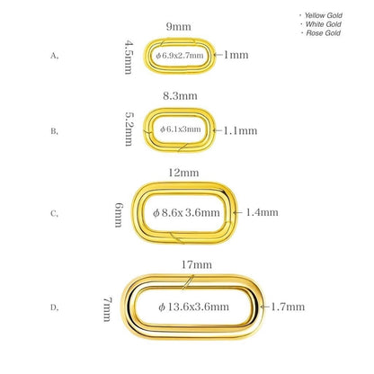 K18YG WG PG オーバル パーツ【L】クラスプ チャーム イエローゴールド ホワイトゴールド チェーンパーツ アジャスター バチカン 繋ぎ ブレスレットパーツ コマ 大きめ 開口 18K 18金
