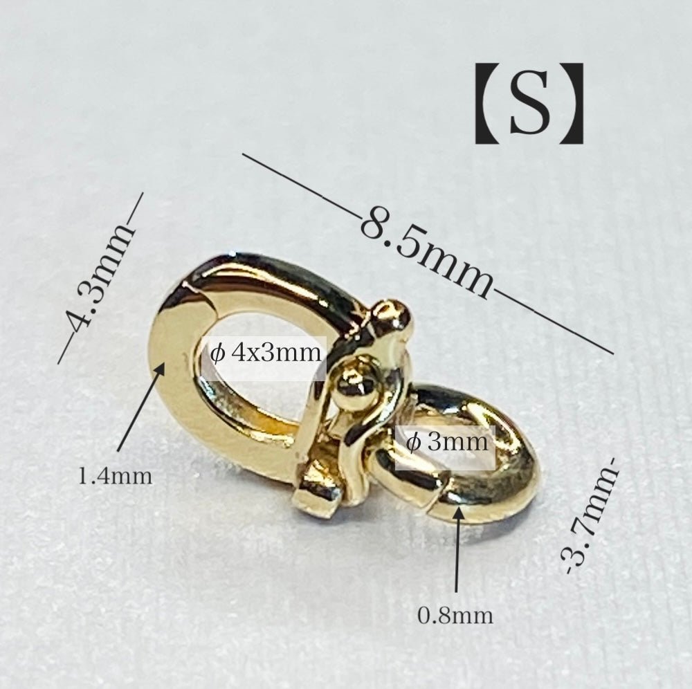 K18YG WG マルカン【M】ロック付き バチカン クラスプ 円形 18k 1個